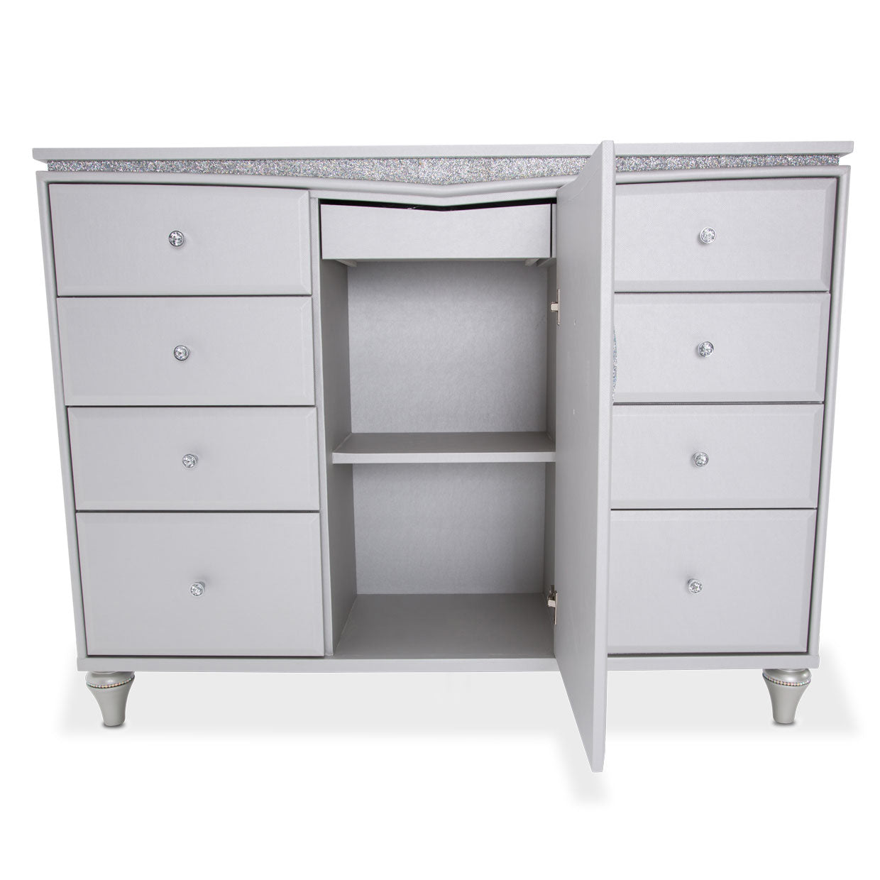 MELROSE PLAZA Storage Console- Dresser W/Mirror (2pc)