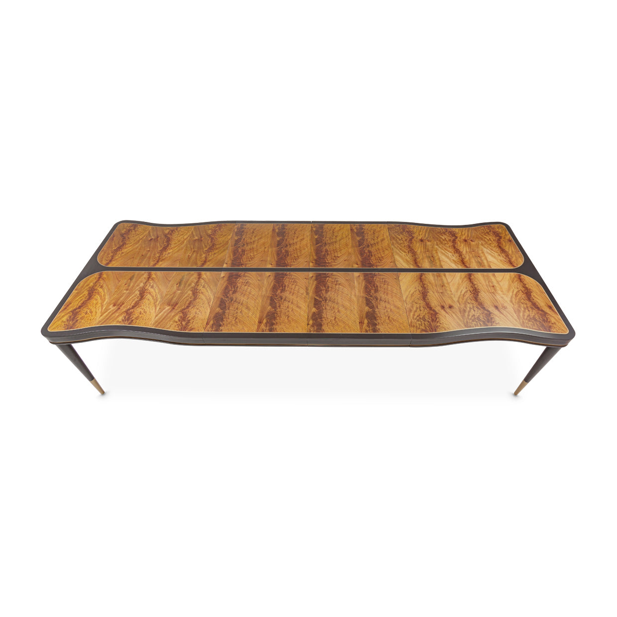 MALIBU CREST CROTCH MAHOGANY 4 Leg Rectangular Dining Table (Includes: 2 X 24 Leaves)