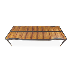 MALIBU CREST CROTCH MAHOGANY 4 Leg Rectangular Dining Table (Includes: 2 X 24 Leaves)