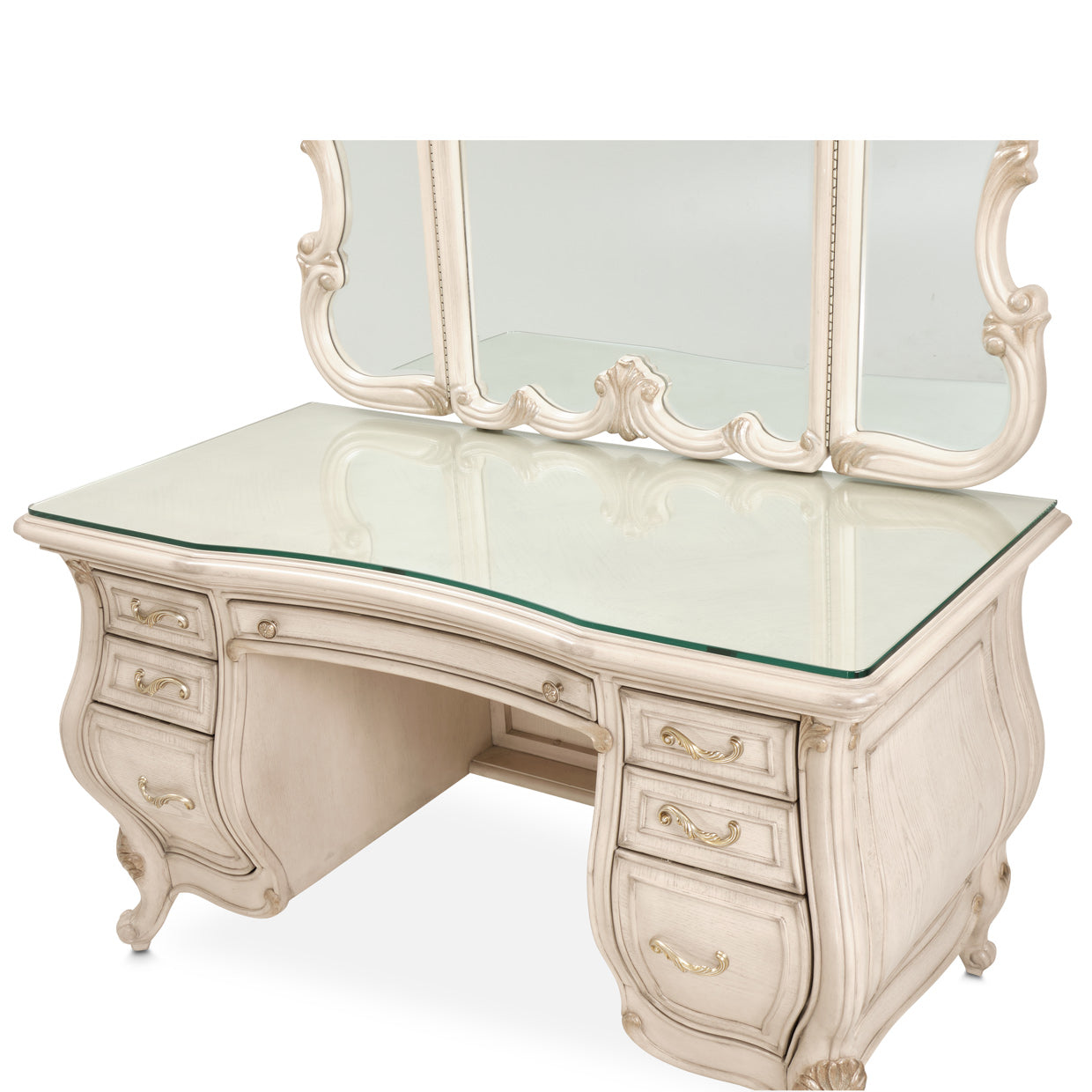 PLATINE DE ROYALE CHAMPAGNE Vanity Desk (3pc)