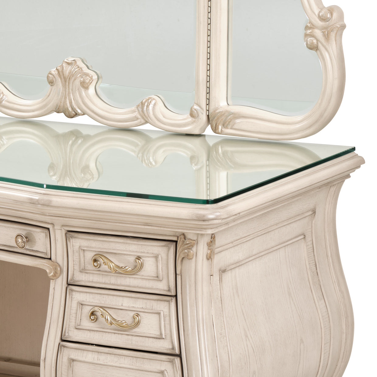 PLATINE DE ROYALE CHAMPAGNE Vanity Desk (4pc)