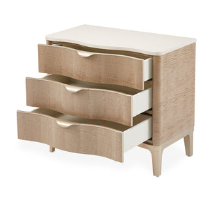 MALIBU CREST Nightstand, 3 Drawer Blush