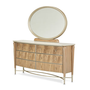 VILLA CHERIE CARAMEL Storage Console- Dresser & Mirror