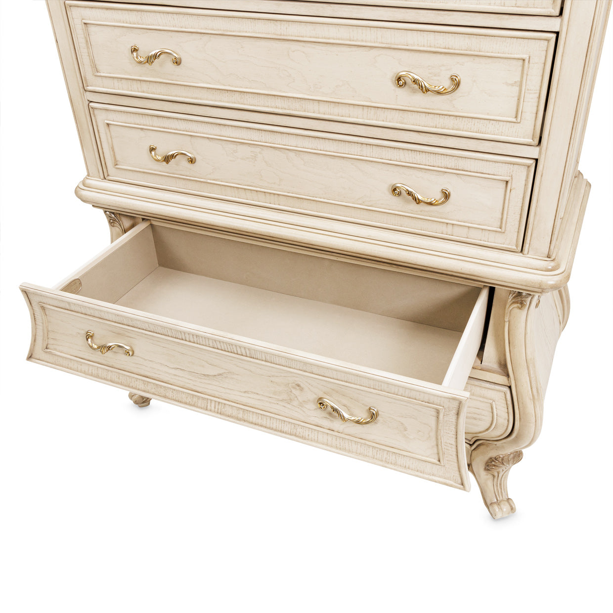 PLATINE DE ROYALE CHAMPAGNE 6 Drawer Vertical Storage Cabinets-Chest Of Drawers 2pc