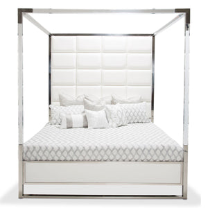 Michael Amini STATE ST. Metal Canopy Bed (4 Pc)